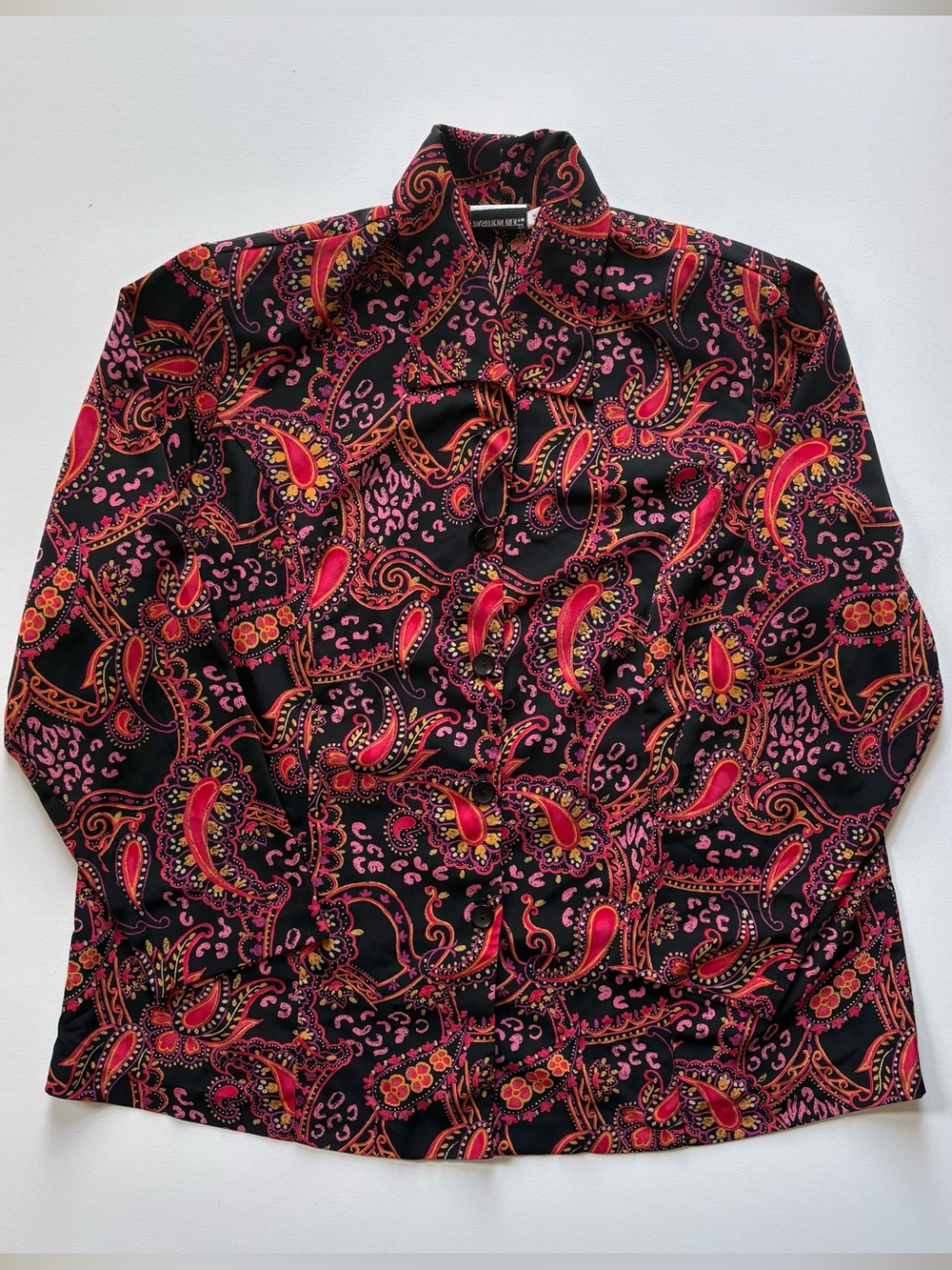 Fashion Bug Womens 22/24 (3XL) Vintage 90s Paisley Button Up Blouse Top USA